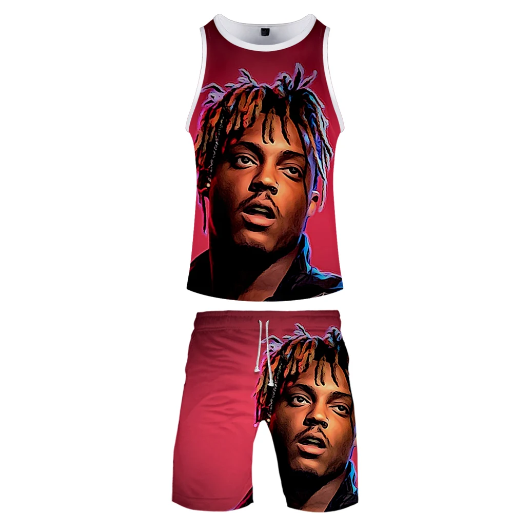 Juice Wrld летний мужской повседневный пляжный жилет без рукавов шорты спортивный костюм+ брюки Быстросохнущий Спортивный костюм мужские спортивные костюмы
