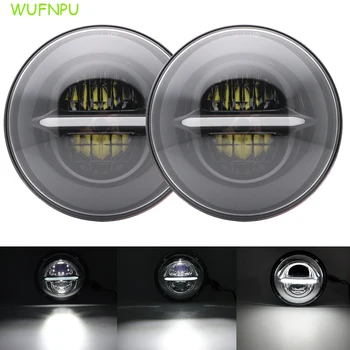 

7inch Round High Low Beam Led Headlight white DRL 50W For Jeep Wrangler lada niva 4x4