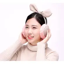 Горячие новые корейские женские наушники с клетчатым бантом модные теплые наушники милые дамские холодные и морозные наушники серьги