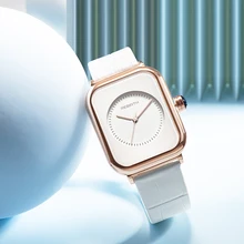 

Fashion Women Watch 2022 REBIRTH White Leather Minimalist Rectangle Ladies Quartz Dress Wristwatch Relogio Feminino Montre Femme