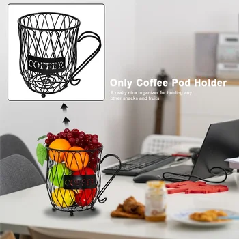 

Kcup Organizer Counter Bar European Style Iron Wire Cup Shape Coffee Pod Holder Large Capacity Simple Anti Rust Cabinet