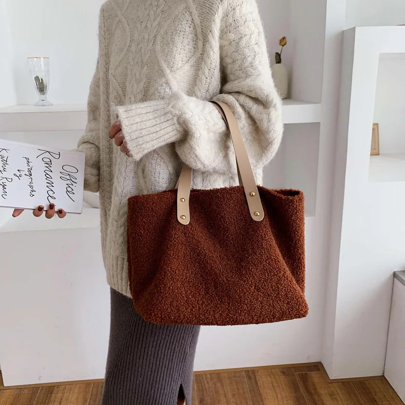 

Bag Women's 2019 New Style Autumn And Winter INS Korean-style Plush Hair GIRL'S WOMEN'S Fashion Handbag Simple Large Capacity Ha