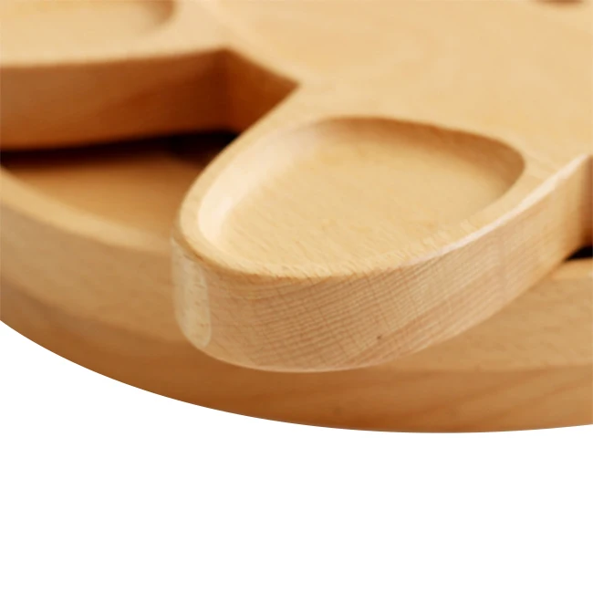 Wooden Food Tray for Kids, Animal Wooden Dinner Plate Food Tray,Snack Snack Wooden Plate