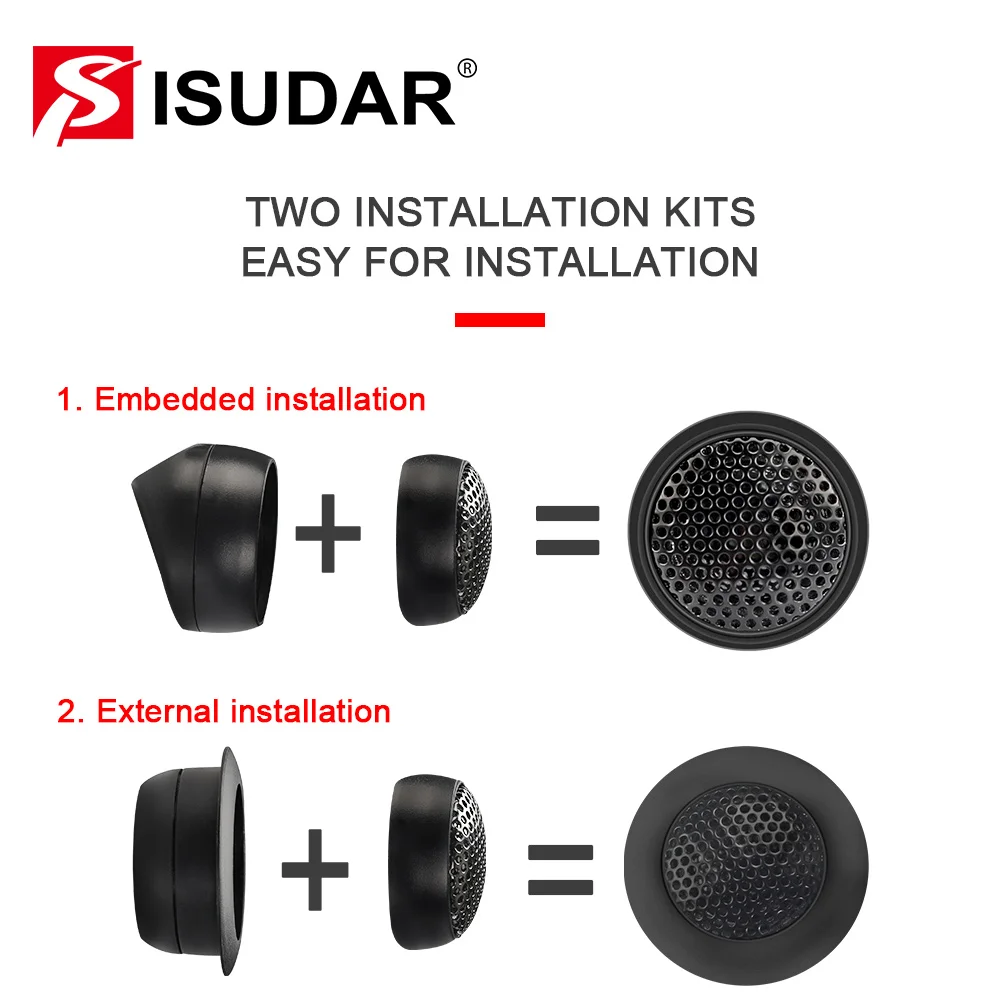 ISUDAR SU601 Car Component Speaker System 6.5 Inch 2 Way Vehicle Door Auto Audio Stereo Speakers Set HiFi With Tweeter Crossover