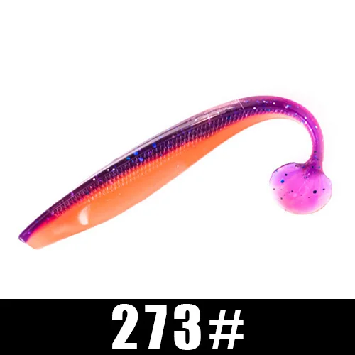 FTK Fishing Lure Soft Lure Shad Silicone Bait Odor Attractant Artificial Bait 90mm 120mm 160mm T-tail Wobblers Swimbait - Цвет: 273