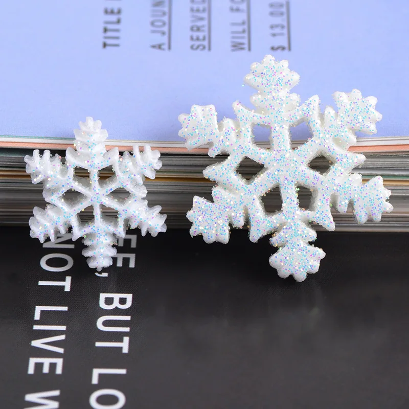 

10pcs/lot Resin Christmas Snowflake Jewelry Accessories DIY Mobile Phone Case Accessories Hair Accessories Hairpin Making