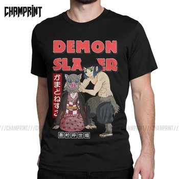 

Demon Slayer Men T Shirt Tanjiro Kimetsu No Yaiba Kamado Nezuko Zenitsu Manga Inosuke Tanjirou Tee Short Sleeve T-Shirts Cotton