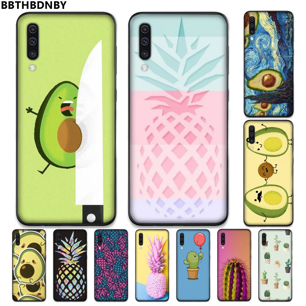 pineapple Cactus avocado TPU Soft Phone Case Cover For Samsung A20 A30 30s A40 A7 2018 J2 J7 prime J4 Plus S5 Note 9 10 | Мобильные