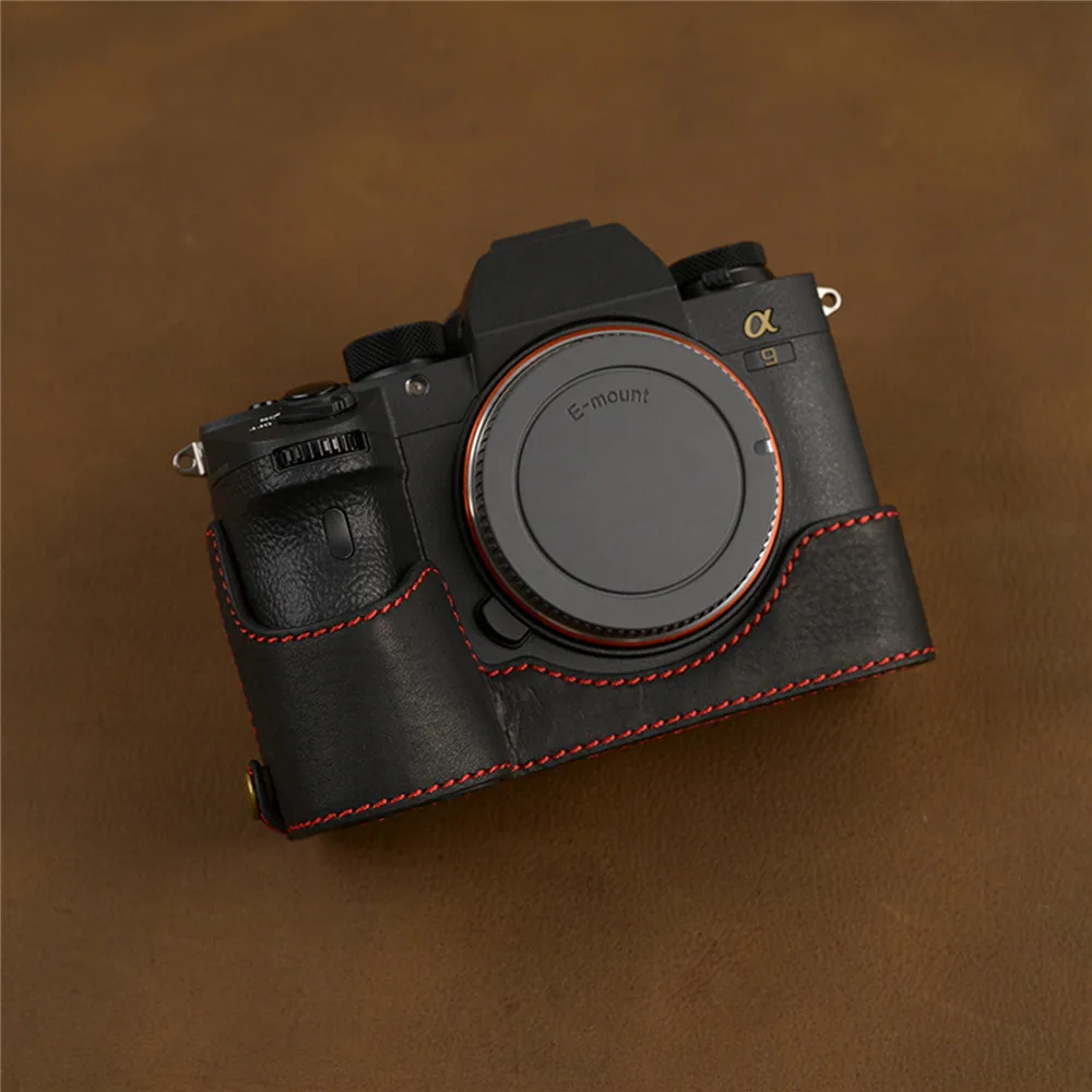 Black Red Lines Кожаный защитный чехол для камеры sony A7R4 A7RM4 A7RIV A74, чехол для защиты от царапин, аксессуары - Цвет: Black Red Lines