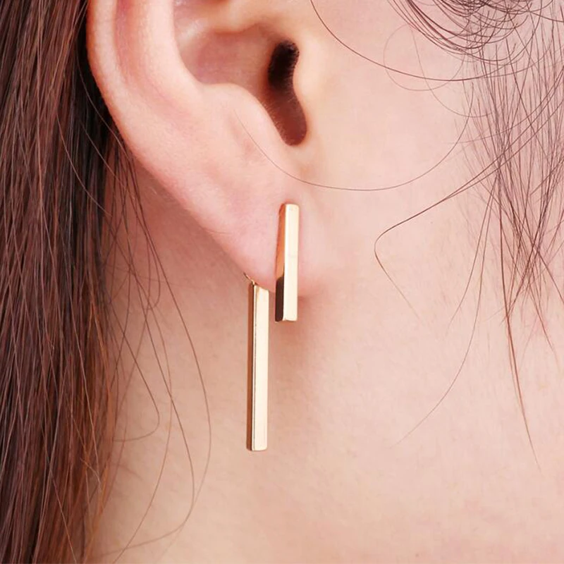 Drop Earrings Dangle Earrings New Fashion Simple T Bar Drop Earring for Women Geometric Ear Jacket Earrings Wedding Gifts