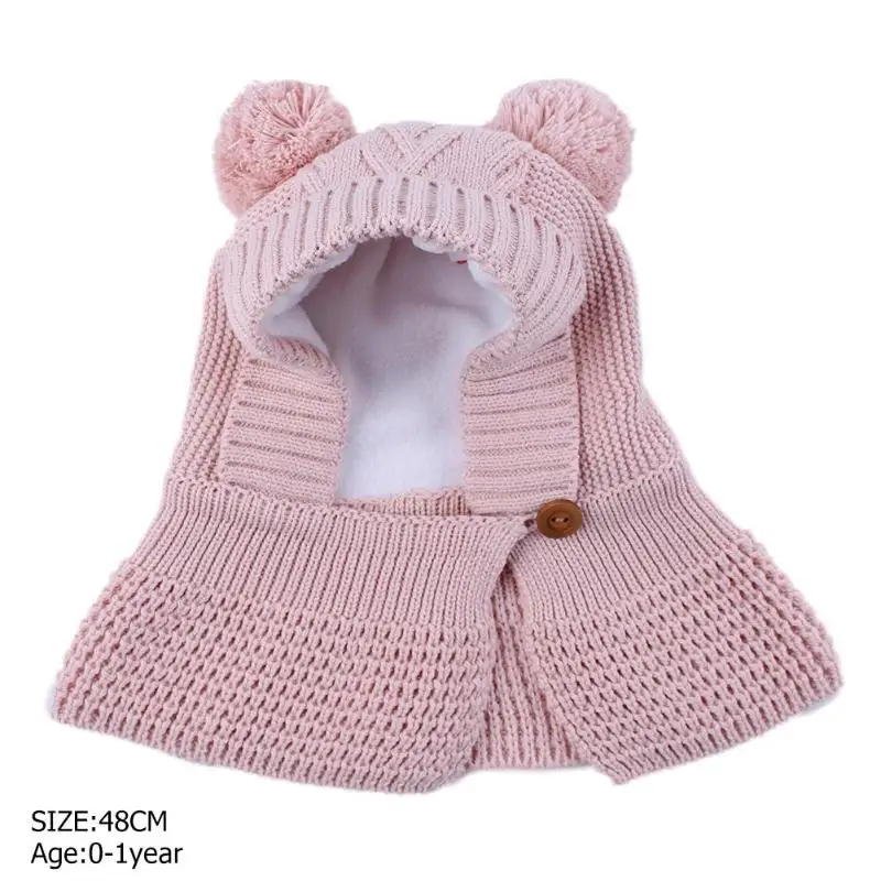 Pink-S Хлопковая трикотажная флисовая детская шапочка модная атмосфера креативные уникальные детские зимние теплые шапки с рисунком для мальчиков и девочек - Цвет: Pink-S