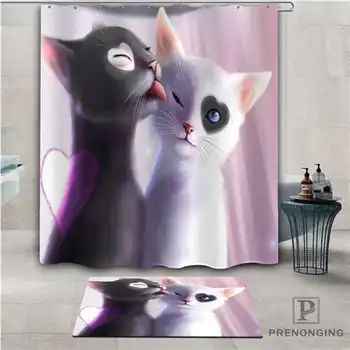 

Custom cute cat (1) Waterproof Shower Curtain Doormat Home Bath Bathroom Polyester Fabric Multi Sizes#2019-01-12-310