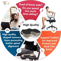 For Tailbone Sciatica back Pain relief Comfort Office Chair Car Seat Cushion Non-Slip Orthopedic Memory Foam Coccyx Cushion 3