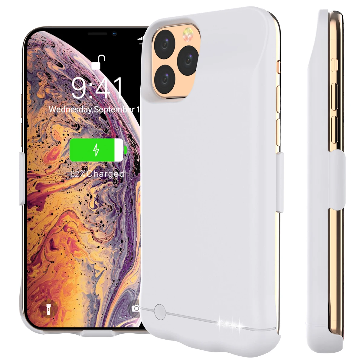 Для iPhone 11 Pro Max 6,5 дюймов 6200 мАч зарядное устройство чехол внешнее резервное зарядное устройство power Bank защитный чехол сумка Coque Fundas - Цвет: Белый