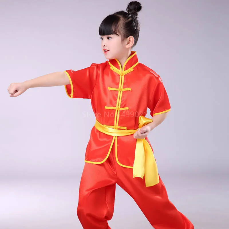 100-180 см, детские костюмы для сцены, 3 предмета, комплект детской одежды для взрослых, китайский костюм кунг-фу, костюм тай-чи