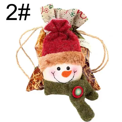 Snowman Рождественский мешок для конфет с принтом снеговика Санты Рождественский подарок упаковка мешок для конфет подарочные пакеты украшения рождественской елки - Цвет: Snowman