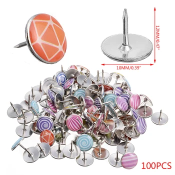 

100pcs Round Decorative Push Pins Office Drawing Board Map Thumb Tacks Mixed color Thumbtack For Office School Supplies