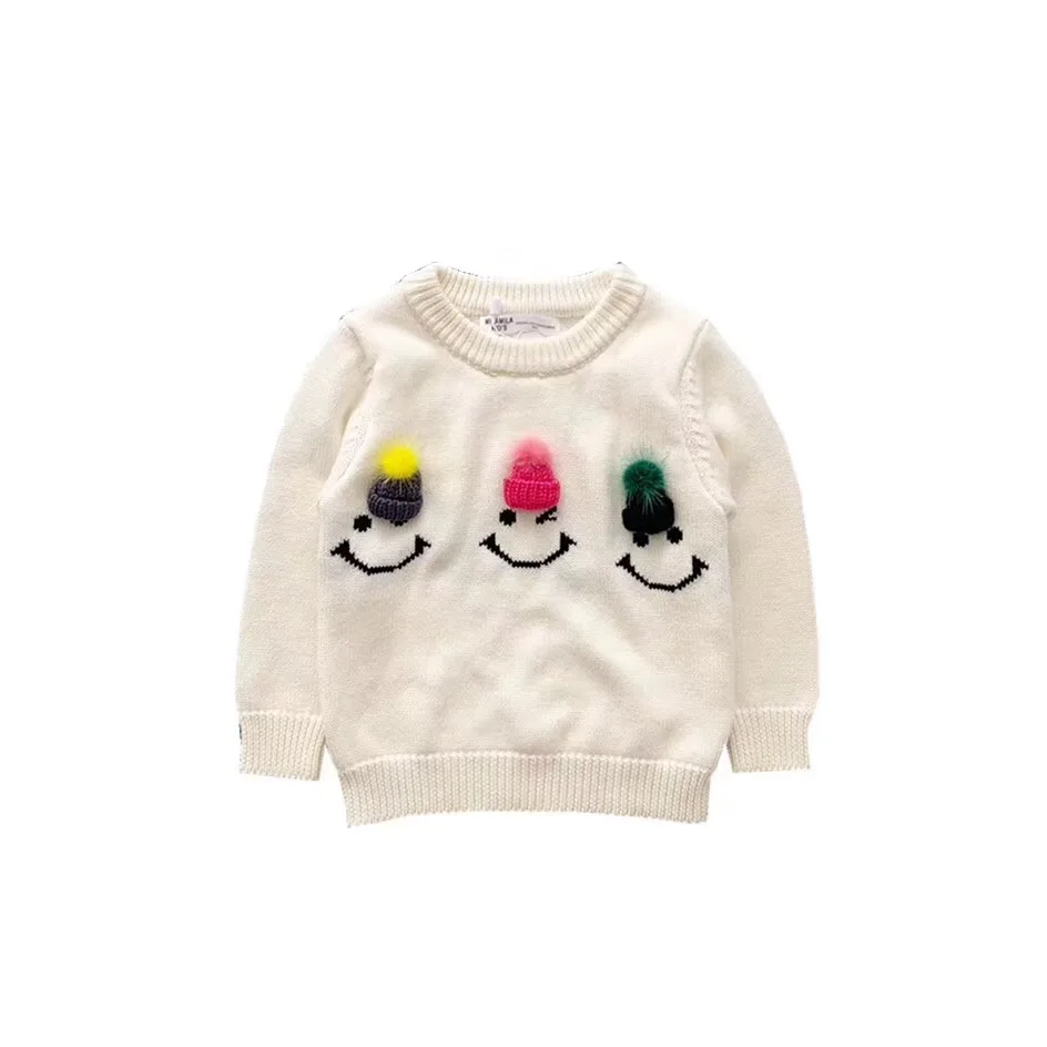 

Baby girl boy sweater pullover soft cotton knit sweaters 3D cute candy colour cute baby tops