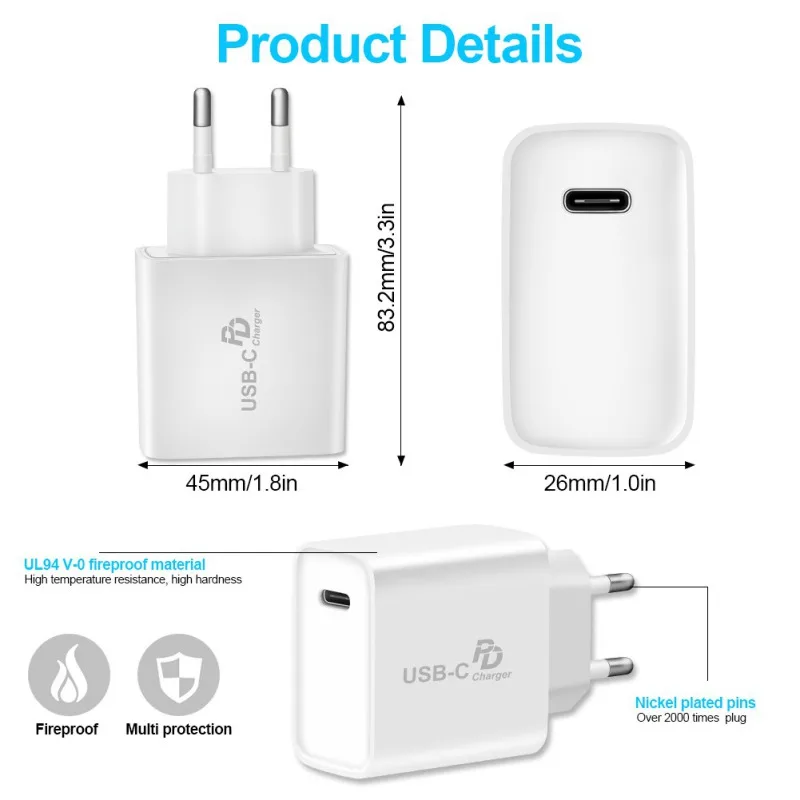18 Вт usb type-C PD зарядное устройство Порт карта памяти 3