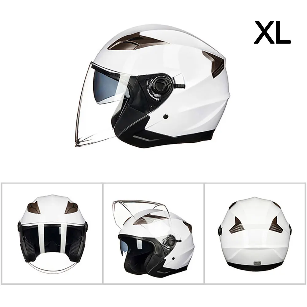 Summer Double Lens Motorcycle Racing Helmets Half Face ABS Motorbike Helmet Electric Safety Helmet For Women/Men High Quality
