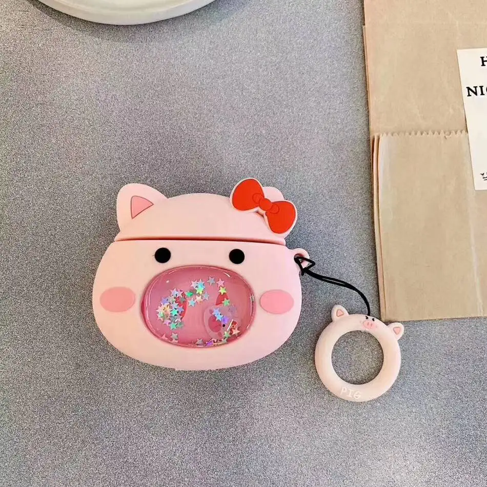 3D Жидкий чехол для наушников для Airpods, чехол с блестящим зыбучим песком, чехол для Apple Air pods 2, чехол для наушников, чехол для наушников, блестящий ремешок - Цвет: 593P