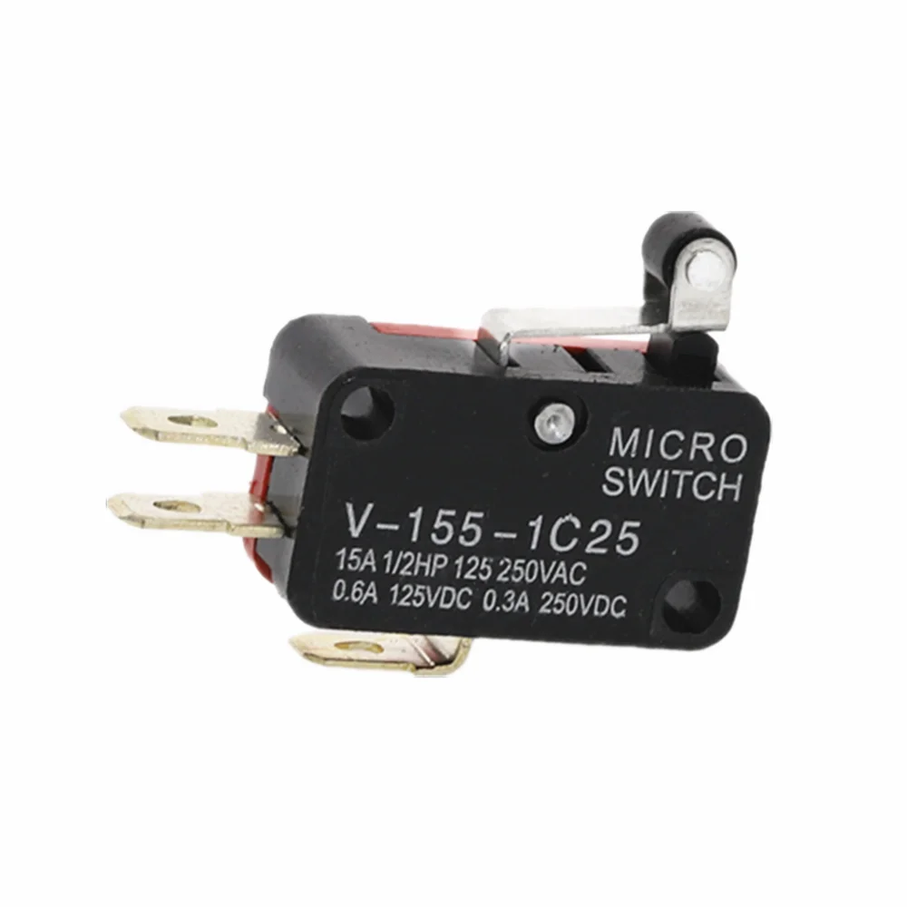 15A Limit Micro Switch Short Lever Roller V-155-1C25 Momentary SPDT Microswitch 