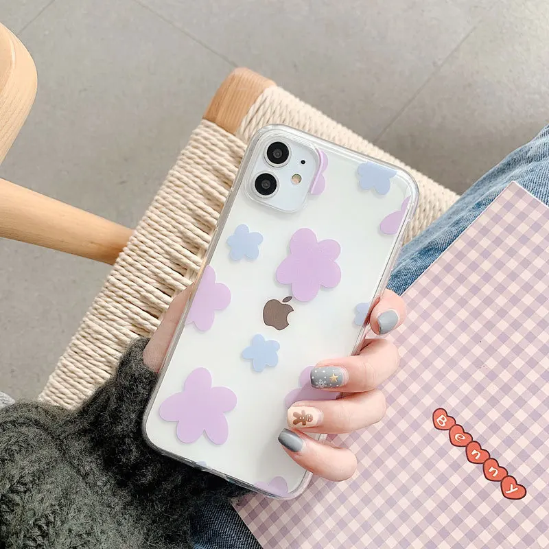 2021 Модный мягкий чехол с цветочным рисунком для iPhone 12 мин 12Pro 12ProMax 11 11PROMAX 11PRO 7 8 7Plus
