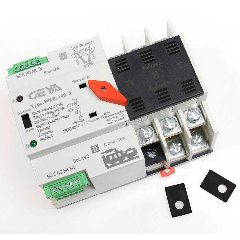 110 V/220 V автоматический переключатель передачи Мощность 110V AC Американская классификация проводов 2р/3 P 63A 4P 63A 400 В переменного тока, 50/60Hz ПК уровень двойной электротехническое оборудование