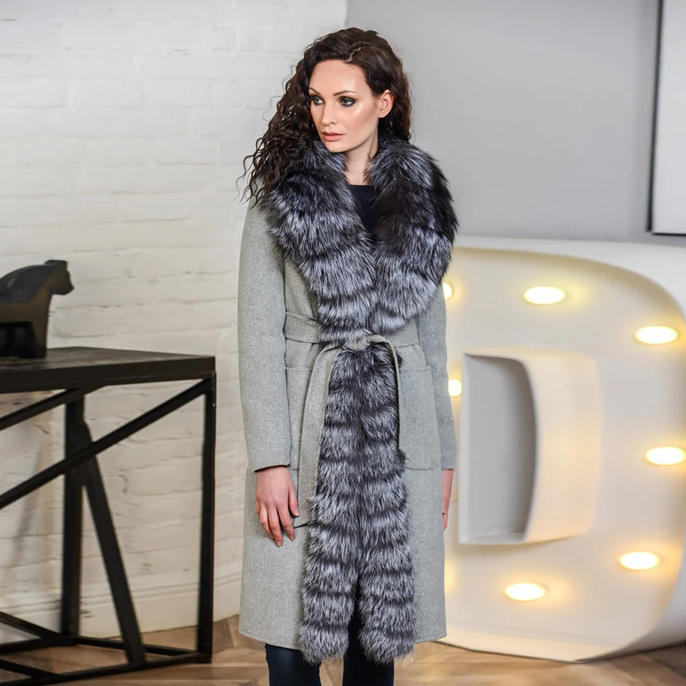 YZ. FURTURE, новинка зимы, Женское пальто с лисьим мехом, Осенняя мода, женское теплое пальто, Длинная женская Европейская модная куртка из натурального меха, Outwe