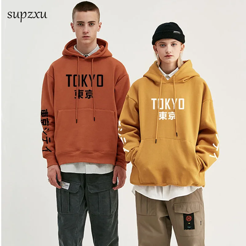 

2019 New Fashion Brand Men's Hoodies Harajuku Hoodies Tokyo City Printing Pullover Sweatshirt Hip Hop Streetwear 3XL Plus Size
