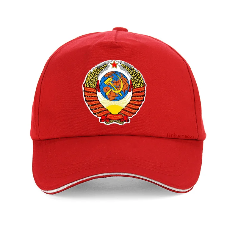 Россия СССР бейсболка с флагом CCCP принт Бейсбол кепки Для мужчин wo Для мужчин СССР Советского Союза человек хлопок кости Регулируемая Кепка с козырьком - Цвет: Красный