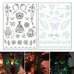 Временные наклейки на тату, рождественские украшения в стиле, вечерние, новогодние, SLC88