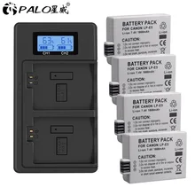Palo 1-4pcs lp-e5 LP E5 camera battery+LPE5 battery LCD dual slot usb charger for Canon EOS 450D 500D 1000D Kiss X3 F Xsi camera