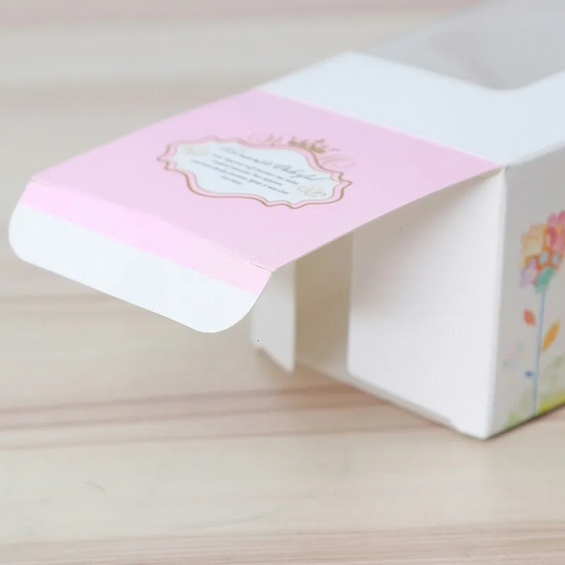 50PCS Paper Gift Box For Wedding Party Birthday Cupcake Box With Window Flowers Carton Muffin Cake Candy Favor Baking Packaging