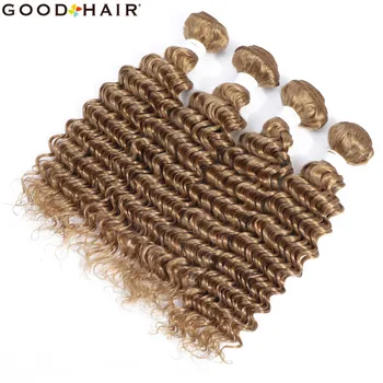 

Brazilian Deep Wave 3/4 Bundles 100% Human Hair Weaves 27# Honey Blonde 10-26 inch Free Shipping Brazilian Hair Weave Bundles