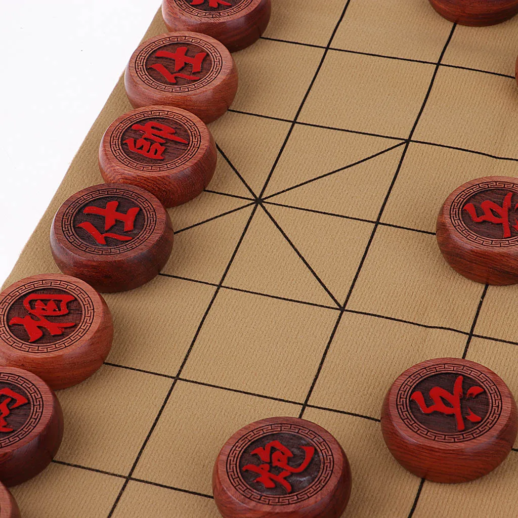 Deluxe Traditional Chinese Chess Set Board Game Xiangqi with PU Checkerboard and Rosewood Pieces Deluxe Traditional Chinese Chess Set Board Game Xiangqi with PU Checkerboard and Rosewood Pieces