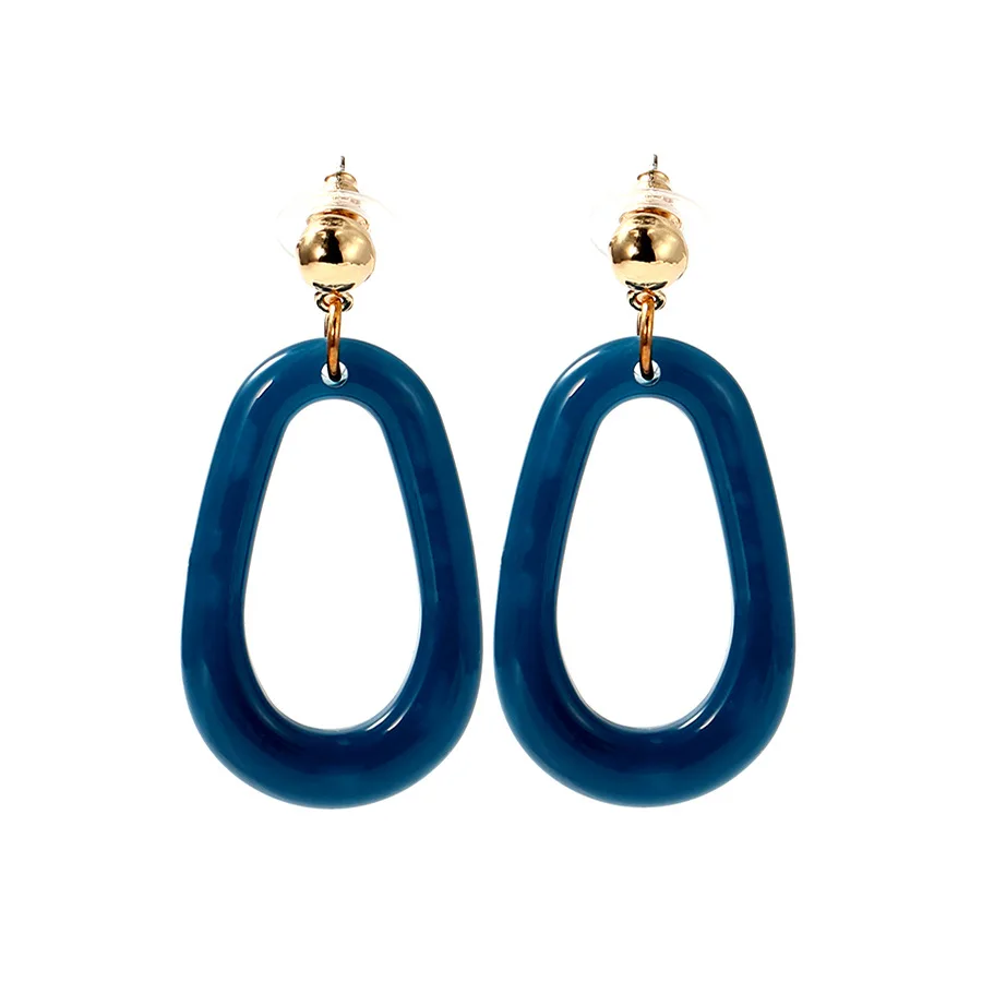navy blue Минималистичный дизайн супер фея крутой ветер уксусная кислота Серьги Дерево восстанавливает древние способы серьги женские - Окраска металла: navy blue