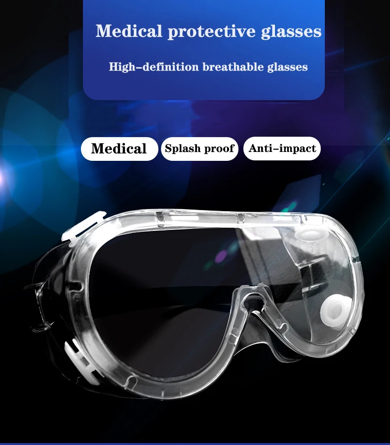 

Medical Splash Goggles Protective Safety Goggles Wide Vision Disposable Indirect Vent Prevent Infection isolation Eye Mask