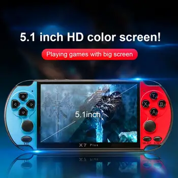 

Drop shipping Dual Joystick 5.1inch X7 PLUS Handheld Game Players 8GB Memory MP5 Video Game Console 500 Kinds Multimedia classic Games