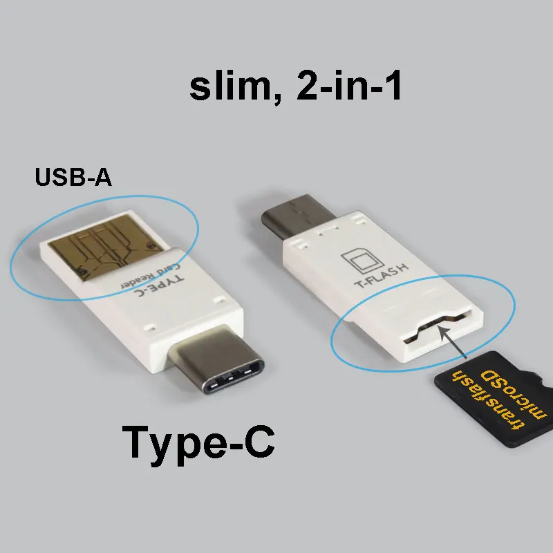 PCTONIC type-C TF кард-ридер многофункциональный SD кард-ридер комбо micro-SD для смартфонов и ПК