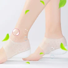 Одна пара, дышащие половинные стельки, невидимые, силиконовые, увеличивающие рост, стельки для обуви, спортивная обувь, увеличивающие рост, вставка на пятке