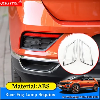 

QCBXYYXH Car Styling For Volkswagen T-Roc 2018 2019 ABS Rear Fog Lamp Sequins Strim External Stickers Decoration Car Accessories