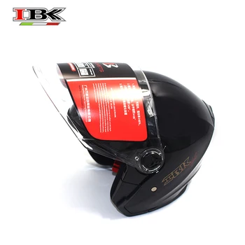 

IBK Moto Helmet Open-face Casco Double Lens Casque Men/Women 3/4 four season safety black Helmet IBK-705