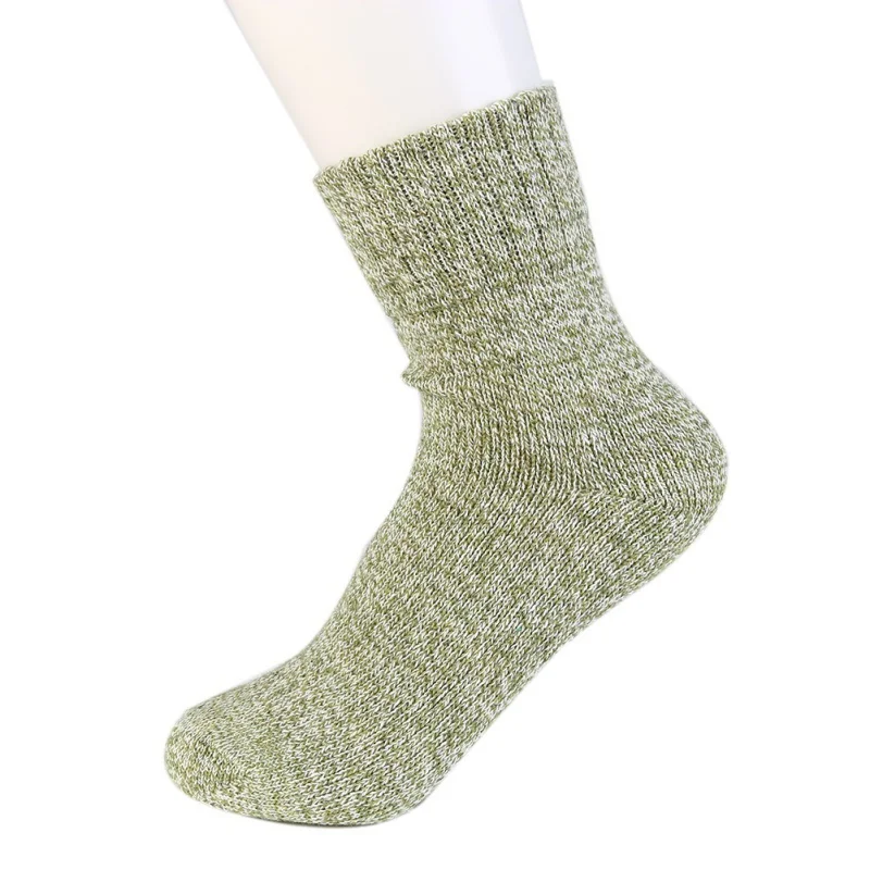 Зимние теплые толстые вязаные носки Модные осенние Однотонные эластичные носки утолщенные женские носки Harajuku - Цвет: Армейский зеленый