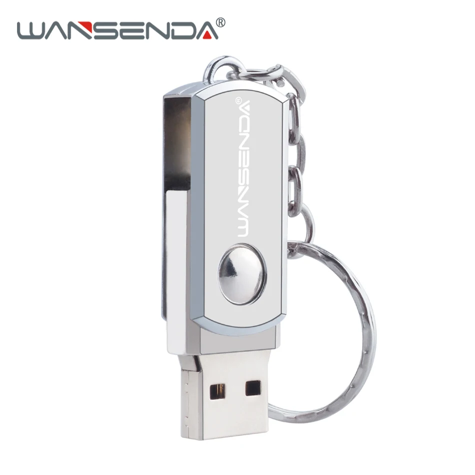 USB флеш-накопитель WANSENDA из нержавеющей стали флешка с поворотом на 8 ГБ 16 32 64 128 |