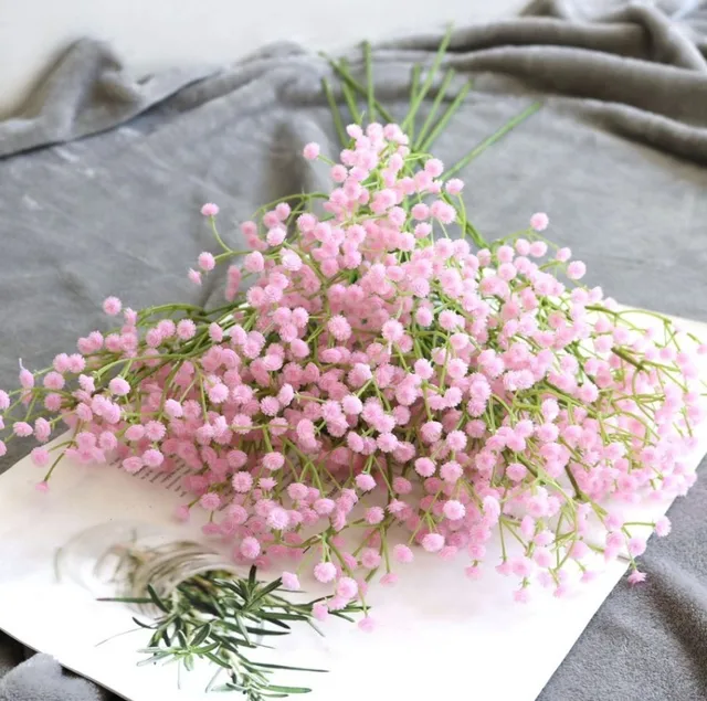 White Baby's Breath Artificial Flowers Real Touch Fake Gypsophila Faux  Plants For Wedding Flower Bouquet DIY