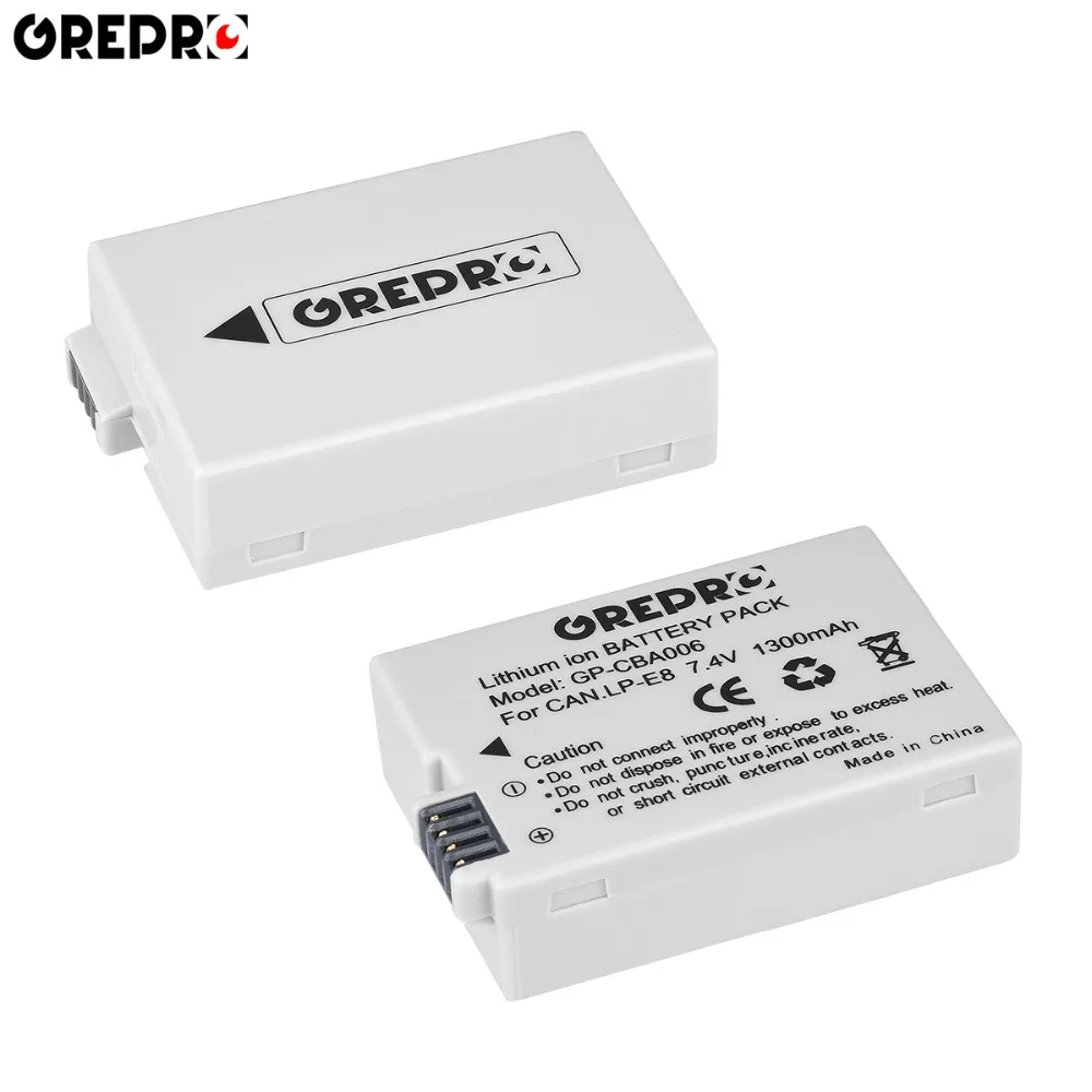 2 шт. 1300 мА/ч, LP-E8 LPE8 LP E8 батареи+ USB двойной Зарядное устройство для цифровой однообъективной зеркальной камеры Canon EOS 700D 650D 600D 550D поцелуй X4 X5 X6i X7i Rebel T2i T3i T4i