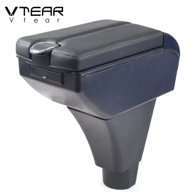 

Vtear Armrest Car Storage Box USB Interface Leather Arm Rest Car-Styling ABS Center Console Accessories For Honda Civic EP3 2006