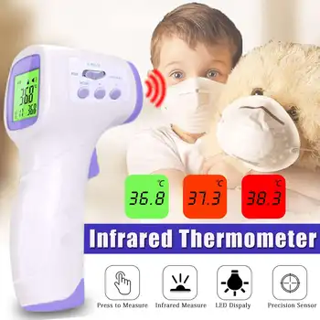 

CE Medical Forehead Infrared Thermometer LCD Non-contact Body Thermometer Meter Temperature Measure for Baby / Adult