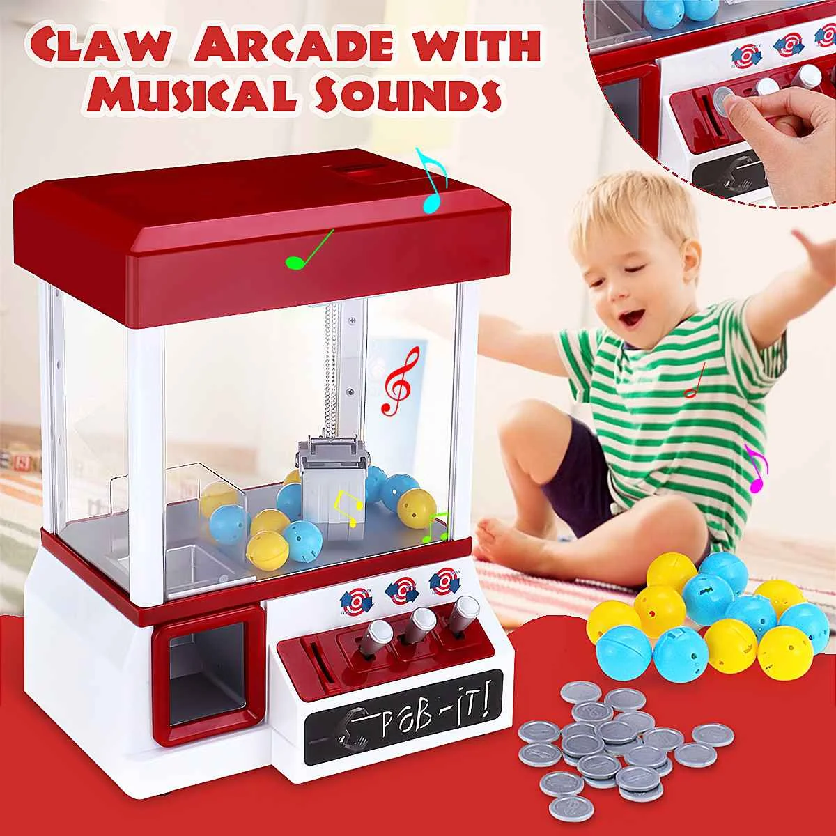 

Coin Operated Game Clip Doll Grabber Arcade Game Machine Candy Grabber Doll Grabber Claw Machine Crane Machine Kid Toys Catcher